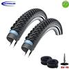 Schwalbe 2 x Schwalbe Marathon Plus MTB Copertoni Bicicletta 27,5 x 2.25 57-584 + 2 Tubi Flessibili SV19