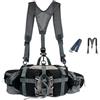 Generic con portabottiglie regolabile, impermeabile, 2 tasche, Nero , | Fanny 2 portabottiglie regolabile con cinghia per caccia, escursionismo, corsa, borsa all'aperto