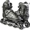Scale Sports - Pattini in Linea Regolabili per Adulti e Ragazzi - Taglia XL (EU 41-44/26,5-28,5 cm) - Telaio in Alluminio, Cuscinetti ABEC-7, Ruote in PU - Colori: Nero e Grigio Menta