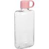 HEMOTON Bottiglia D'acqua da Viaggio Piatta Portatile Maniglia Rosa | Plastica Leggera, Profilo Salvaspazio, per Zaini e Tasche Laterali, Adatta a Pendolari e Studenti
