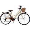 MADICKS Bicicletta Donna da Passeggio Olanda Misura 28 Bici da città Vintage retrò con Cestino in Vimini Beige Con Cambio
