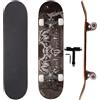 vigvitspo Skateboard completo da 78,7 cm per principianti, bambini, adolescenti e adulti, doppio kick, tavola in acero a 9 strati, ruote in poliuretano 97A, completamente assemblato, per skatepark e strada