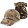 Generic Cappellino Mimetico Regolabile con Pannelli per Patch e Scaldacollo, Set | Girotesta 55-61 cm, Cotone-Poliestere, Fascia Tergisudore E Rete Traspirante per Ciclismo, Escursioni E Pesca