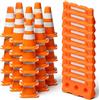 PEOVLVN 50 pyloni in miniatura da 2,5 cm, per decorazione | Piccoli coni di segnalazione e coni stradali, cono di avvertimento, coni per modellismo, blocco stradale, giocattolo
