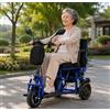 Generico Scooter per Disabili Pieghevole Leggero A 3 Ruote con Caricabatterie E Cestino Sospensione A Quattro Ruote per Anziani E Disabili
