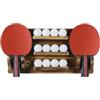 Generico Table Tennis Paddle Holder | Wooden Wall Rack For 6 Rackets & Balls | Table Tennis Paddle Holder - Wooden Wall‑Mounted Storage Rack, Compact Organizer for 6 Rackets & 12 Balls, Easy 60‑Second Set