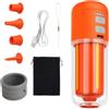 TNSLAND Mini Pompa Elettrica 430 L/min, 5 Ugelli, Luce LED, USB-C Ricaricabile | 430 L/min, 4 kPa, batteria 2000 mAh, 120 g e 4 modalità luce: gonfia, sgonfia e illumina in campeggio, casa e viaggio