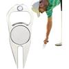 Generic Golf Divot Tool - Forcella pieghevole in acciaio inox, sfera magnetica | Marcatore | Accessorio multifunzione da golf con pulitore apribottiglie ideale per mettere golfisti verdi manutenzione verde