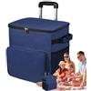 Generic Cooler on Wheels - Ghiacciaia con lati morbidi | Carrello isolato con manico, 35 l, a tenuta stagna, per viaggi, picnic, patio, spiaggia, campeggio all'aperto