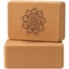 DUNSOO Mattoncini yoga Set di 2 blocchi da yoga Hatha in sughero naturale | Ecologico, 22 x 14 x 7,5 cm, aiuto universale per yoga, supporta l'allungamento e la rigenerazione, per l'allenamento di yoga