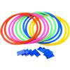Generic Anelli di salto con connettori cerchi, quadrati, connettori | Agility Rings Fun Conditioning Agility Training per Indoor Outdoor Kids Playground