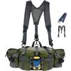 Generic con portabottiglie - impermeabile regolabile, Verde | Pack Tracolla Caccia Marsupio Cintura da Corsa per Caccia Corsa Escursionismo Viaggi Campeggio Outdoor Sport Arrampicata