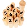 GATHINESS Gioco di Lancio in Legno Numerato per Famiglie, Portatile | Blocchetti Khaki, per Ricreazione Scolastica e Viaggio, Include Bastone e Pezzi Numerati