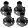 Zestivra PA Post Base Heavy Duty rotonda flangia di supporto | 4 staffe terminali per palo della tenda PA per giardino, picnic, campeggio, patio, recinzione, cortile, terrazza, parco