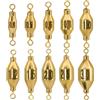 minkissy 10 Pezzi Piombi da Pesca con Girelle Interne in Rame Oro per Mare | Design con Foro e Girelle Interne, Controllo Profondità, Uso Semplice, per Esche e Canne da Pesca