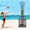 TflkQima Allenamento per pallavolo per casa, giardino, scuola, allenamento pallavolo | Altezza regolabile da 1,7 a 3,3 m, inclinabile da 0 a 90°, robusto telaio in ferro, rete in nylon senza nodi, con 4 ruote