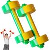 Syutokul Set manubri per bambini, set pesi per bambini 7, 9x3, 2 pollici bilanciere liscio per in ABS per palestra domestica, verde