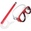 GATHINESS Set da Snorkeling per Occhialini Antiappannamento e Tubo | Lente a Campo Visivo Esteso ad Alta Definizione, Coprinaso e Fascia Regolabile, Silicone Alimentare e Ps, Rosso