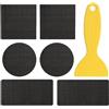 Generic Kit di riparazione per tappeto elastico con 3 toppe autoadesive a forma di | Kit di riparazione per rete trampolino, 6 pezzi, raschietto incluso, riparazione fori per tende, fori, bambini, rimbalzo