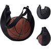 Generic Borsa da allenamento per pallacanestro pieghevole a rete singola borsa per | Design a rete con design a rete, per pallavolo, calcio, altri palloni sportivi, palestra, viaggi, attrezzatura multiuso