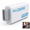 Rqkagf Adattatore da Wii a HDMI 1080p/720p, convertitore audio-video con connettore da 3,5 mm, compatibile NTSC/PAL per SKY e tutte le console Wii, trasmissione digitale ad alta definizione su TV e monitor.