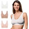FOCENZA Reggiseno Senza Ferretto Spalla Larga | 3 Pezzi | Vari Colori | Brassiere Donna in Microfibra Elasticizzata | Made in Italy