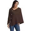 NLAND Poncho da Donna con Collo Alto Spacco Laterale e Mantella
