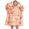 Wenlia Felpa con Cappuccio Oversize per Donne, Coperta Sherpa Indossabile Coperta Invernale Calda e Accogliente per TV, Coperta di Flanella a Doppio Strato, Taglia Unica
