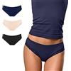 FOCENZA Slip Donna Microfibra con Dettagli in Pizzo | 3 Pezzi | Vari Colori | Intimo Donna | Senza Cuciture | Made in Italy