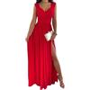 Generic Abito da Sera Elegante da Donna con Scollo a V, Drappeggiato, Sexy, Perfetto per Damigelle d'Onore o invitate a Matrimoni. Abito Lungo Sera Aderente.