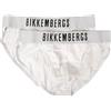 Dirk Bikkembergs Bikkembergs Slip Uomo Confezione 2 Capi Elastico a Vista Cotone Elasticizzato Underwear Articolo BKK1USC10BI bi-Pack Briefs