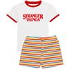 Stranger Things Pigiama Corto per Bambini | Girls Max Character Outfit Pantaloncini a Righe T-Shirt Bianca Pjs Set | Merchandising delle Serie Netflix