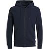 JACK & JONES Sweat Zip Hood Noos PS, Navy Blazer, 2XL Uomo