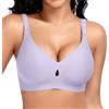 DOCUMO Reggiseni senza cuciture per le donne senza ferretto comodo reggiseno push-up senza ferretto reggiseno in rete imbottito posteriore liscio reggiseno