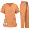 PengGengA Scrub Medico Unisex Uniforme Sanitaria Donna e Uomo Set con Casacca e Pantalone Completo Professionale