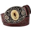 WRJAHCG Cintura Uomo Pelle, Cintura Western Uomo, Cintura da Cowboy Occidentale in Pelle, Cintura con fibbia animale scorpione incandescente, per jeans vestito