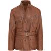 Infinity Leather Parka da Uomo in Pelle di Agnello Stile Safari, Giacca da Caccia Retrò, Cappotto Vintage