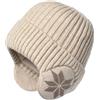 Malaxlx Cappello all'uncinetto da donna con orecchie di gatto, berretto invernale a righe, cappello da volpe morbido vintage gotico grunge berretti