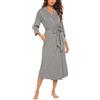 Ekouaer Vestaglia Donna Lunga Accappatoio Scollo a V Robe S-3XL | maniche 3/4 accappatoi, vestaglie con cintura e tasche, leggero e sottile kimono, vestiti per casa, morbido e comodo