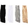 ITRHJTGP Calze Con Dita 5 paia di calzini da uomo e da donna in nylon con dita, tinta unita, neri e bianchi, trasparenti, a compressione, sottili, in seta.