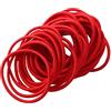 Fashion Yo 50 elastici per capelli per ragazze, donne, 2,5 mm, sottili, per uniformi scolastiche, senza fine, elastici per capelli, per ponio (rosso)