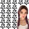 Joez Wonderful 20 fermagli per capelli a forma di stella, 3 cm, in metallo, graziose mollette per capelli a stella, antiscivolo, alla moda, accessori per capelli da donna (nero)