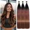 Locescsoc 28 Inch Straight Hair Extensions 150g 3 Packs Bone Straight Braiding Hair, Soft Synthetic Bundles Crochet Braids Hair Bundles for Braiding (1B/33/30, 28 Inch 3 Packs)