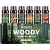 AESHORY Set di Oli Essenziali di Legnosi 6 x 10ML, Olio Essenziale di Aromaterapia Naturale per Diffusori, Massaggi, SPA, Yoga, Bagno - Sandalo, Incenso, Cedro, Cipresso, Legno di Teak, Pino Forestale