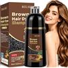 RILSIC Shampoo Colorante Castano Naturale, 500ml Hair Dye Shampoo 3 in 1 | Hair Color Shampoo 3 in 1, Shampoo Colorante Tinta Capelli Istantaneo, Shampoo Colorante Capelli Bianchi per Donna Uomo