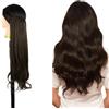Ser Mulher Brianna Extension con Filo Invisibile - Ser Mulher - capelli ondulati, lunghi- 1 Tessitura con 4 Clip e filo invisibile da 50cm e 65cm (4 Castano scuro, 50 cm)