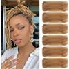 TOOPBIUTI Afro Kinky Bulk Hair 8 Inch Spring Twist Braiding Hair Bulk Locs Dreadlock Extensions Afro Kinky Curly Crochet Braid Hair (27#, 8inch-6pc)