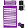 LifeGoods Tappetino Agopressione - Tappetino Massaggiante Corpo - Tappeto Agopressione - Mysa Tappetino Svedese - Mysa - Sfere da Massaggio e Borsa - Viola e bianco