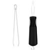 JRSHIRLEYLTD Aiuto per infilare i bottoni, Aiuto con Gancio a Bottone, colore nero, Gancio per bottoni e cerniera, con 1 infila la cinghia elastica, per vestiti, camicie, giacche, zaini