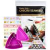 Generic Involucri di alghe coreane per palline di riso Onigiri triangolari 40 fogli con stampo | 40 standard + 24 adesivi sigillanti extra (totale 64) - Nori tostato due volte, facile da usare, sushi